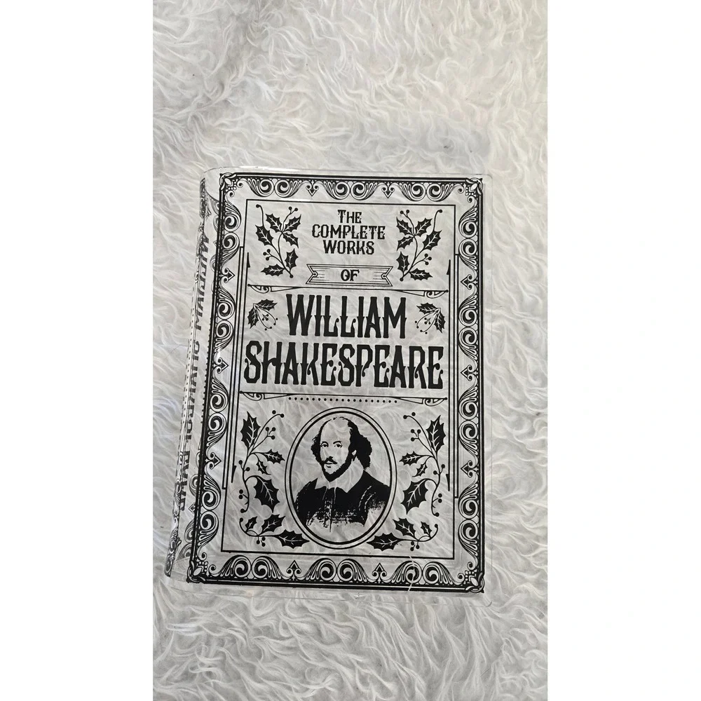 William Shakespeare Book Shaped Clear Acrylic Flower Vase Literary Home Dec 8in